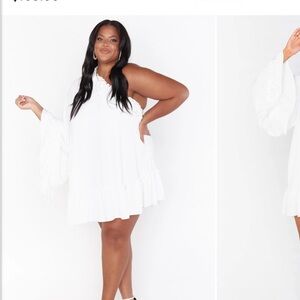 NWOT Show Me Your MuMu White One-Shoulder Mini Dress bachelorette wedding